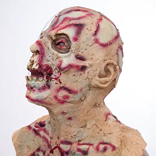 molezu Máscara de Cabeza Muerta de Walking Dead, máscara de Monstruo Malvado residente, máscara de látex de Goma para Fiesta de Disfraces de Zombie para Halloween