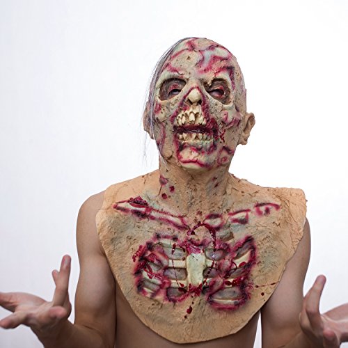 molezu Máscara de Cabeza Muerta de Walking Dead, máscara de Monstruo Malvado residente, máscara de látex de Goma para Fiesta de Disfraces de Zombie para Halloween