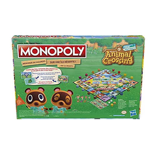 Monopoly Tablero de juego de Animal Crossing New Horizons para mayores de 8 años, francés