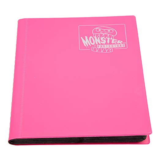 Monster Binder - 4 Pocket Matte Pink Album - Holds 160 Yugioh, Magic, and Pokemon Cards