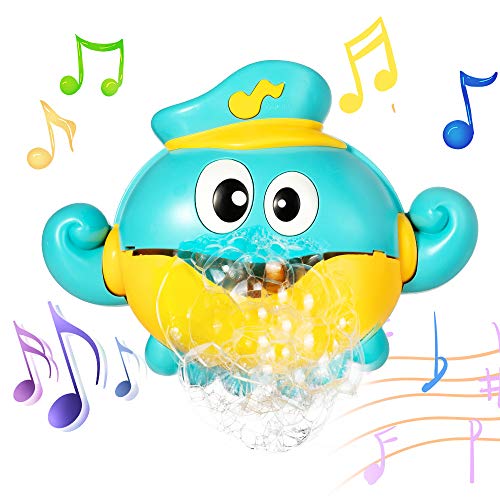 MOOKLIN ROAM Juguetes De Baño Pulpo, Juguetes para el Agua, Máquina de Burbujas Portatil Juguetes Reflejo con 12 Melodías Musicales para Bebé ucha de Niños Baño de Burbujas