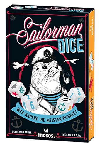 moses Sailorman Dice, Roll & Write Dados en Alta mar, Divertido para los Amantes de los Atletas, Juego de Sociedad para niños a Partir de 10 años y 2-4 Jugadores, Color carbón (90390)