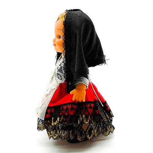 Muñeca colección Regional 15 cm. Vestido típico Cartagenera Cartagena Murcia, Fabricada en España por Folk Artesanía Muñecas