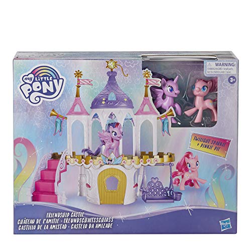 My Little Pony Conjunto de Juego del Castillo de la Amistad Que Incluye Twilight Sparkle y Pinkie Pie Figuras de Pony de 3 Pulgadas con Pelo Cepillado y 16 Accesorios