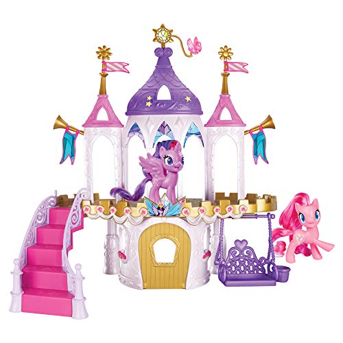 My Little Pony Conjunto de Juego del Castillo de la Amistad Que Incluye Twilight Sparkle y Pinkie Pie Figuras de Pony de 3 Pulgadas con Pelo Cepillado y 16 Accesorios