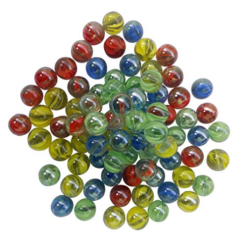NEEZ Mármoles, Mármoles de Vidrio, Bolas de Cristal, Perlas de Vidrio con Dibujos de Colores para Niños 40/100/200/400 Piezas (Pack de 40 canicas)