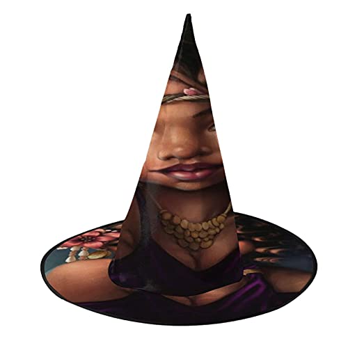 Negro Afro Palabra Historia Arte Mes Cabello Natural Halloween Bruja Sombreros Cosplay Favors Accesorio de disfraz para fiesta mago Cap
