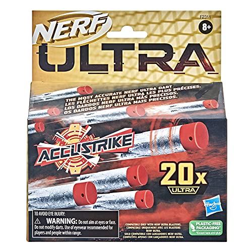Nerf AccuStrike Ultra - Set de 20 Dardos de Repuesto - Diseño de precisión - Solo compatibles con lanzadores Nerf Ultra