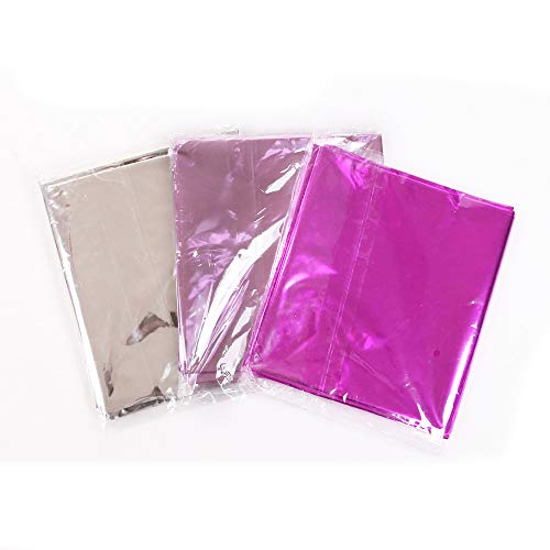 NIWWIN 2 Paquetes de Papel de Aluminio metálico Brillante Mantel desechable de plástico Rectangular de oropel metálico para decoración de Bodas y Fiestas de cumpleaños (Azul)