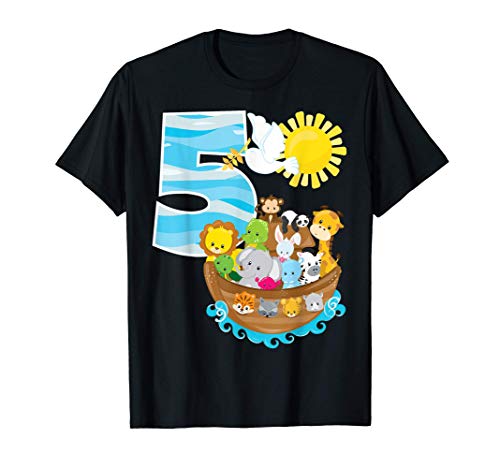 Noah's Ark Birthday Party 5th Birthday 5 Year Old Toddler Camiseta