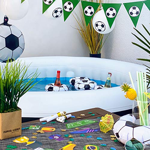 Oblique Unique® Globos de fútbol para niños, 10 unidades, para cumpleaños del mundial de la Copa del Mundo, decoración de fiestas, color blanco y negro