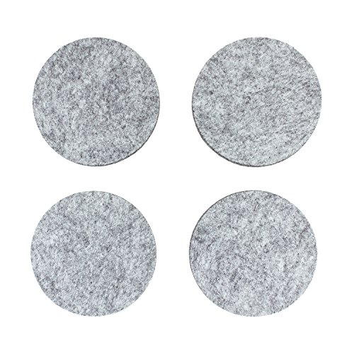 Oblique-Unique® Posavasos de fieltro redondo, pack de 4 unidades, para mesa y bar, posavasos de cristal de fieltro (blanco gris)