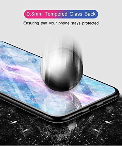 Oihxse Colorido Gradual Cristal Estilo Case Compatible con Xiaomi Redmi 6A Funda Vidrio Templado Trasera Carcasa Borde de Silicona Suave Protectora Ultra Fino Anti-arañazos