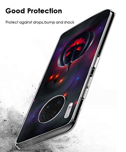 Oihxse Compatible con Huawei Mate 30 Pro Funda Silicona Transparente Suave Gel TPU Carcasa Ultra-Delgado Patrón Protector Caso para Huawei Mate30 Pro Cover Bumper (Calabaza Negra)