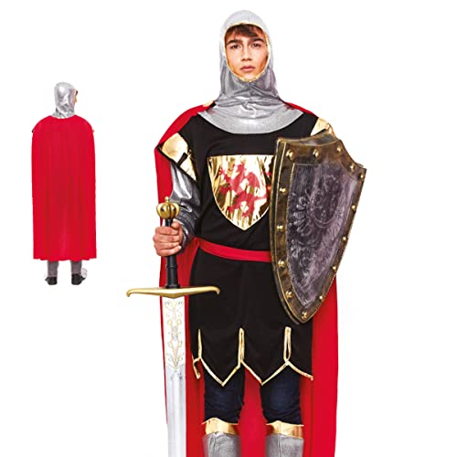 Partilandia Disfraz Caballero Medieval León【Tallas Adulto S a L】[Talla L]【Túnica Capa Cubrebotas】 Disfraces Hombre Carnaval Medievales