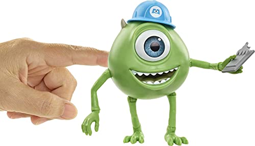Pixar Interactables Mike Wazowski Talking Figura de acción, 10.16 cm de Alto Posable película Personaje Juguete, interactúa con Otras Figuras
