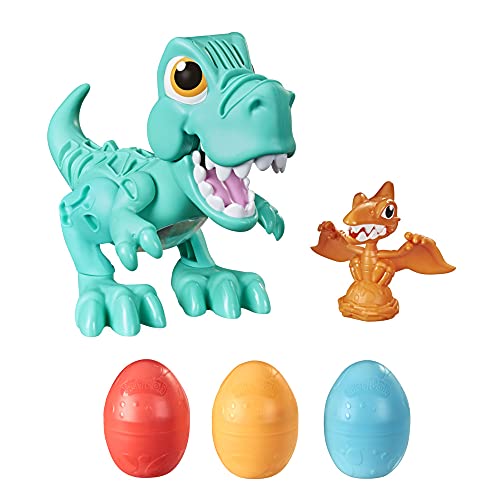 Play-Doh Juguete Rex el Dino glotón niños a Partir de 3 años con Sonidos de Dinosaurio y 3 Huevos