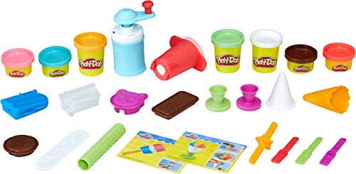 Play-Doh Kitchen Creations Frozen Treats Toy Ice Ceam Set para niños de 3 años en adelante con 7 colores no tóxicos