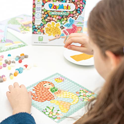 PlayMais Mosaic Dream Mermaid Kit de Manualidades para niñas y niños a Partir de 5 años | 2300 Piezas y 6 Plantillas de mosaicos con Sirenas | estimula la Creatividad y Las Habilidades motoras