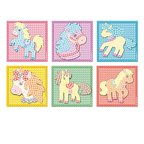 PlayMais Mosaic Dream Pony Kit de Manualidades para niños y niñas a Partir de 3 años | 2300 Piezas y 6 Plantillas de Mosaico con encantadores Ponis | estimula la Creatividad y Habilidades motoras
