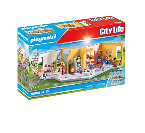 PLAYMOBIL City Life 70986 Extensión de planta Casa Moderna, Con efectos de luz, Juguetes para niños a partir de 4 años