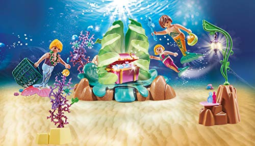 PLAYMOBIL Magic 70368 Salón Coral de Sirenas, Con efecto de luz y perlas para coleccionar, A partir de 4 años