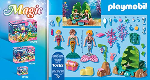 PLAYMOBIL Magic 70368 Salón Coral de Sirenas, Con efecto de luz y perlas para coleccionar, A partir de 4 años