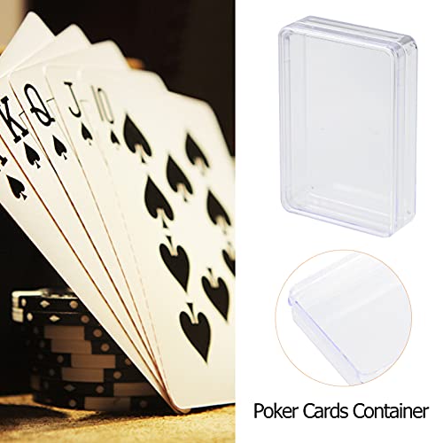 POPETPOP 12 Uds. Naipes Holder Clear Poker Case para Jugar O Poker Naipes Brown Caja Decorativa de Almacenamiento sin Naipes