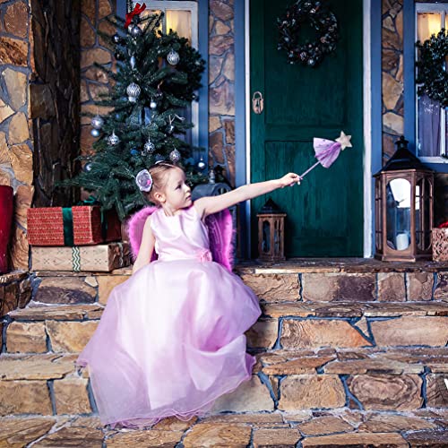 Princesa Wand Girls Magical Toy: 4Pcs Girls Fairy Wand Star Angel Fairy Sticks Girls Disfraz Props for Kids Toddler Disfraz Fiesta de Cumpleaños Favor
