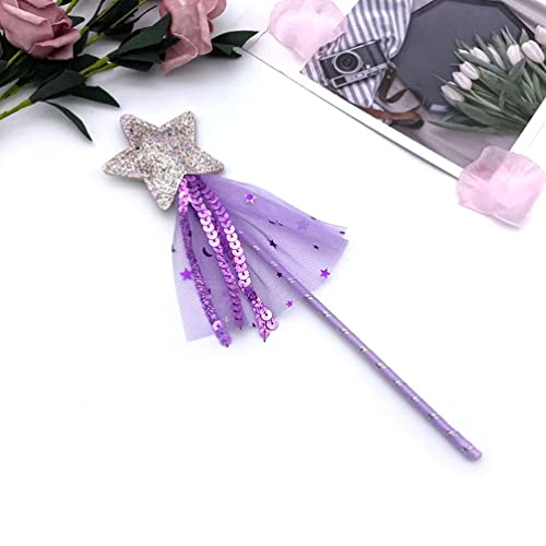Princesa Wand Girls Magical Toy: 4Pcs Girls Fairy Wand Star Angel Fairy Sticks Girls Disfraz Props for Kids Toddler Disfraz Fiesta de Cumpleaños Favor