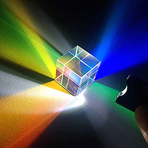 Prisma de cubo, prisma de vitral óptico de 23 * 23 * 23 mm, prisma de experimento científico K9 con caja de regalo negra, para experimentos científicos, fotografía, prisma de enseñanza óptica de físi