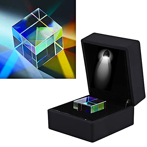 Prisma de cubo, prisma de vitral óptico de 23 * 23 * 23 mm, prisma de experimento científico K9 con caja de regalo negra, para experimentos científicos, fotografía, prisma de enseñanza óptica de físi