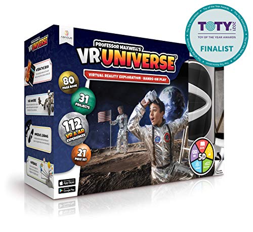 Professor Maxwell's VR Universe Realidad Virtual Niños Libro de Ciencias Espaciales y Conjunto de Actividad de Aprendizaje Interactivo