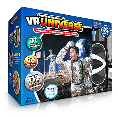 Professor Maxwell's VR Universe Realidad Virtual Niños Libro de Ciencias Espaciales y Conjunto de Actividad de Aprendizaje Interactivo