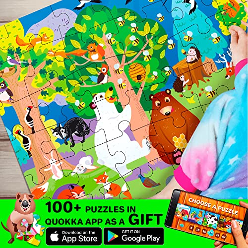 Puzzle Infantiles 4 5 Años – 3 Rompecabezas Grandes de 100 Piezas de QUOKKA – Juego con Animales Marinos y Bichos – Juguetes de Regalo para Niños y Niñas de 6 8 10 Años