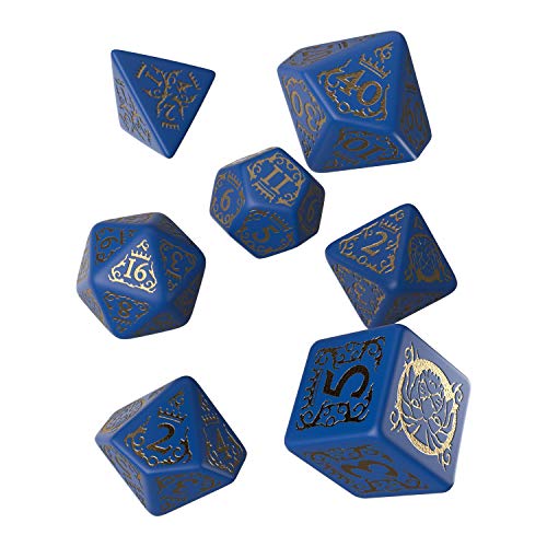 Q Workshop Pathfinder War for The Crown RPG Ornamented Dice Set 7 Polyhedral Pieces