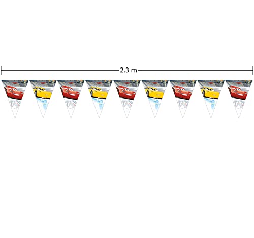 Qualatex 79711 Disney Cars 3 - Bandera triangular para fiestas , color/modelo surtido
