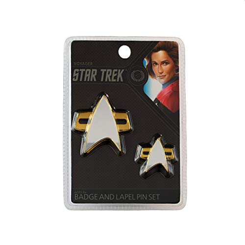 Quantum Mechanix Star Trek: Voyager Enterprise Badge & Pin Set Pins Brooches