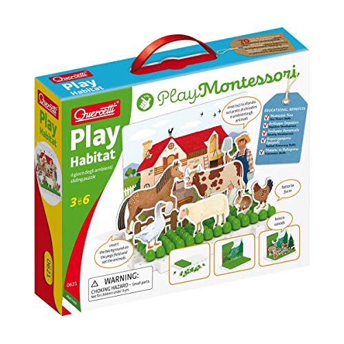 Quercetti Play Habitat colección 'Montessori' Juguetes para apilar y Encajar (AJ 1)