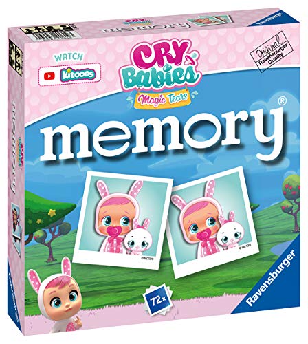 Ravensburger 20619 Memory Cry Babies, Juego Memory para Niños y Familias, Edad Recomendada 4+, 76 Cartas de Juego