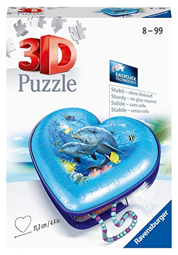 Ravensburger 3D Puzzle 11172 - Herzschatulle Unterwasserwelt - 54 Teile - Aufbewahrungsbox für Erwachsene und Kinder AB 8 Jahren: Erlebe Puzzeln in Der 3. Dimension