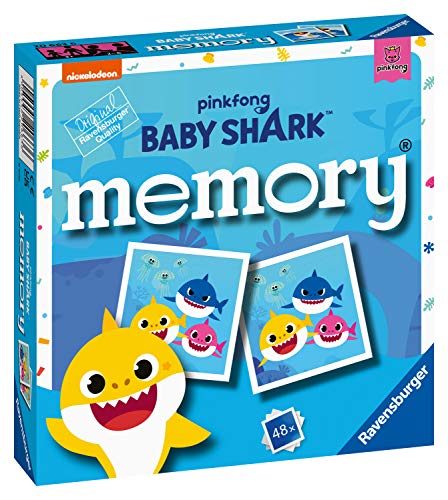 Ravensburger Baby Shark - Mini Juego de Memoria para niños a Partir de 3 años