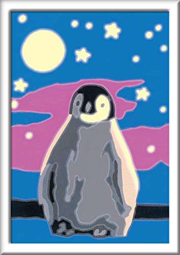 Ravensburger- Kleiner Pinguin 28775-Cuadro de Pintura por números, diseño pequeño, Color Blanco (28775)