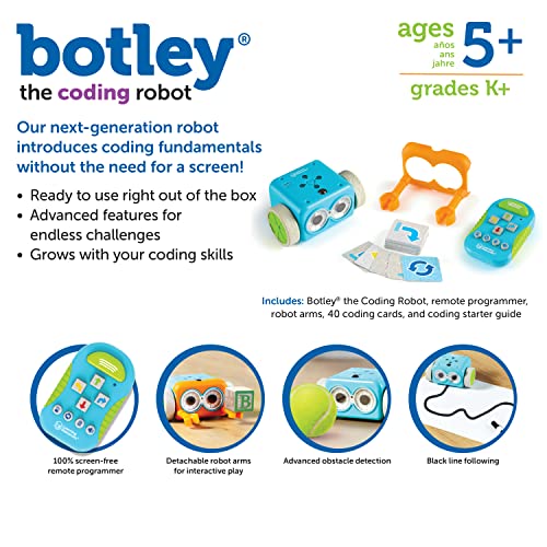 Recursos de aprendizaje Botley the Coding Robot, Coding STEM Toy, Juego de codificación de 45 piezas, edades 5+ , color/modelo surtido