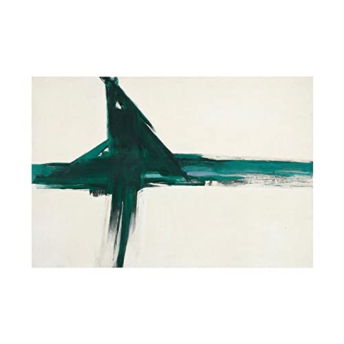 Reproducción de pintura famosa de Franz Kline, arte abstracto, dibujo de línea verde Simple, impresión de póster para decoración de sala de estar, marco interior de 46x69cm