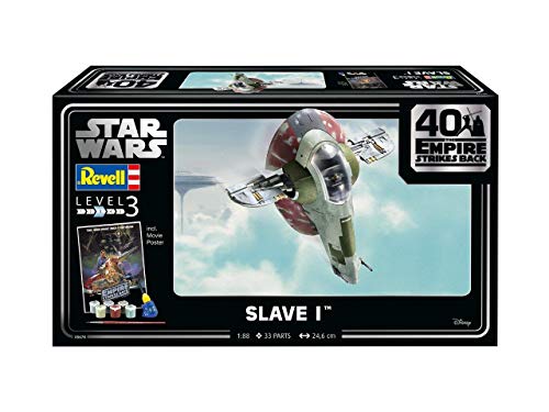 Revell-5678 Revell 05678 Star Wars Slave I 40th Anniversary Science Fiction - Maqueta de Esclavo (Escala 1:87), Color Plateado (RV05678)