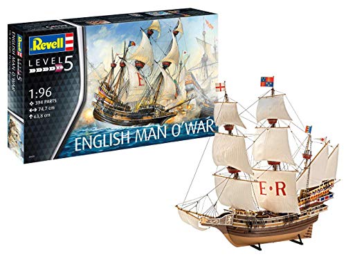 Revell-English Man O'War, Escala 1:96 Kit de Modelos de plástico, Multicolor, 1/96 05429 5429