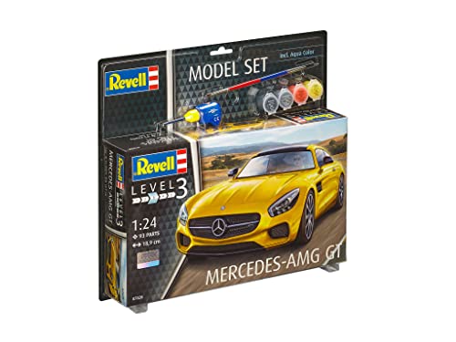 Revell Maqueta de Auto 1: 24 – de Mercedes Benz Amg GT en Escala 1: 24, Nivel 3, réplica exacta con Muchos Detalles, Juego, Model con Base Accesorios, 67028