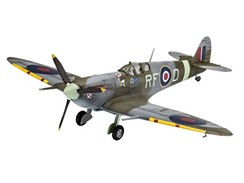 Revell Set Supermarine Spitfire M, en Kit Modelo con Base Accesorios, fácil Pegar y para pintarlas, Escala 1: 72 (63897), 12,7 cm de Largo