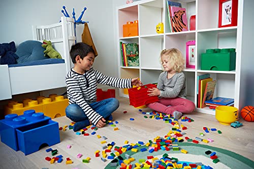 Room Copenhagen Ladrillo de Almacenamiento de 4 espigas de Lego, Caja de almacenaje apilable, 5,7 l, Naranja, Bright Orange, One Size